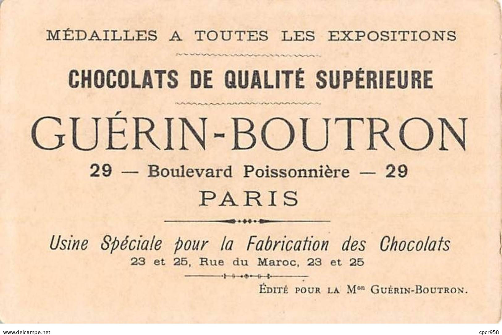Chromos -COR12338 - Chocolat Guérin-Boutron - Chasse Au Tigre - Homme - Arbres - 7x10cm Env. - Guérin-Boutron