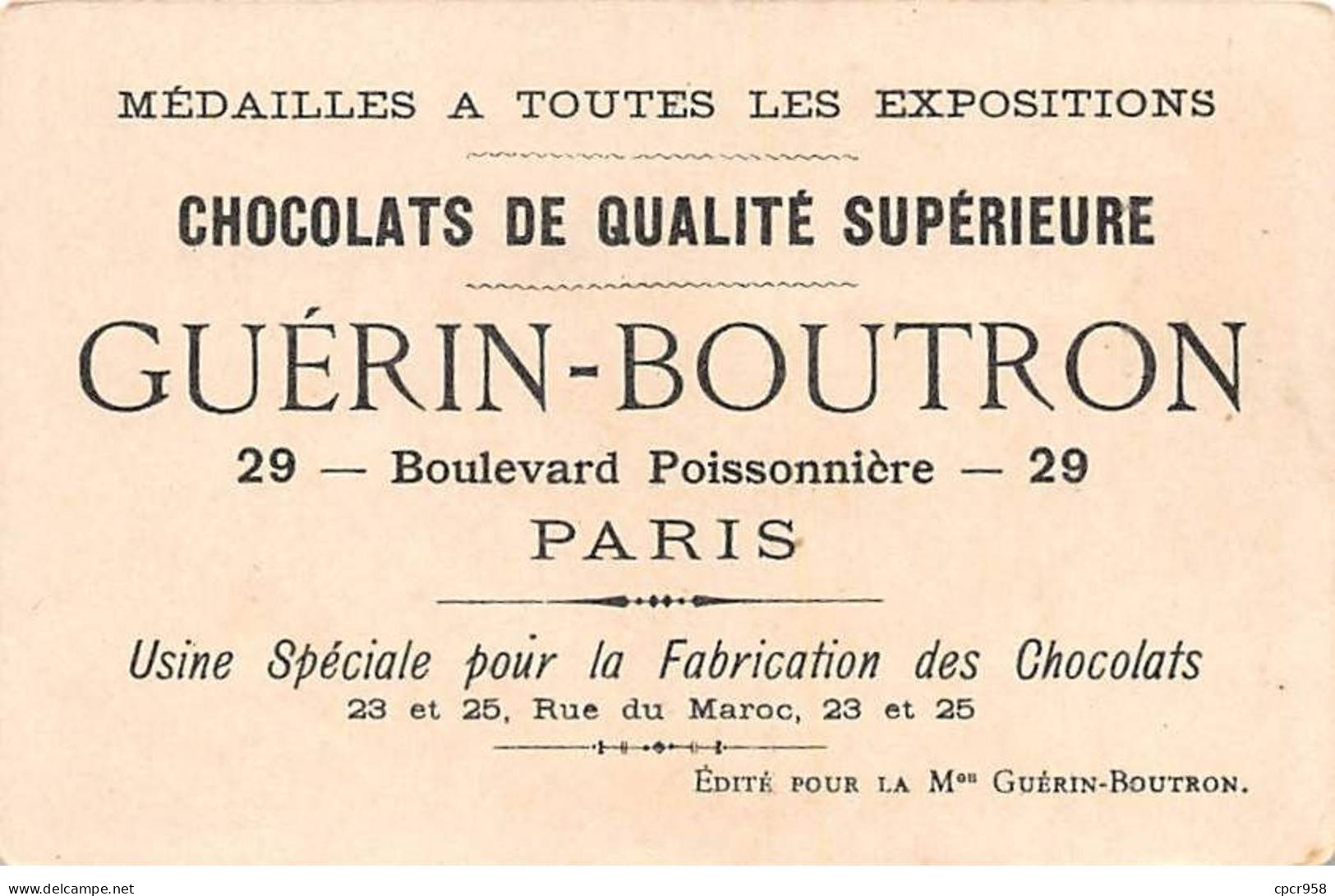 Chromos -COR12294 - Chocolat Guérin-Boutron - Louisiane - Hommes - 7x10cm Env. - Guerin Boutron