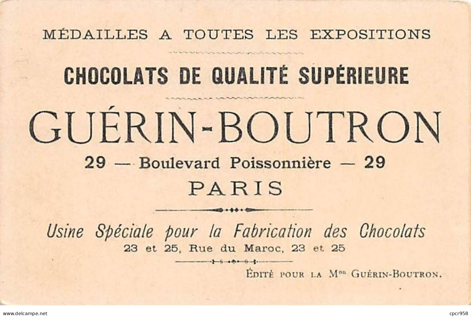 Chromos -COR12293 - Chocolat Guérin-Boutron - Arrivée Au Havre - Hommes - Femmes - Bateau - 7x10cm Env. - Guerin Boutron