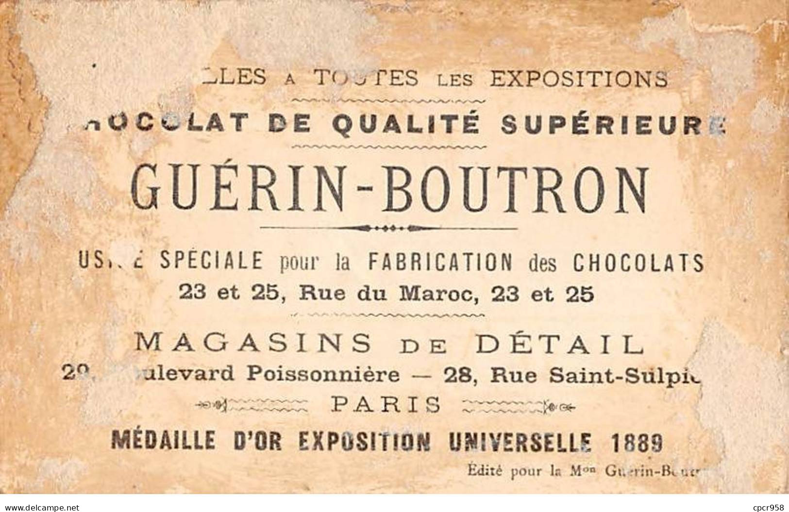 Chromos -COR10324 -Chocolat Guérin-Boutron- Uniformes- Armée- Chasseur à Cheval - En L'état - 7x10 Cm Environ - Guérin-Boutron