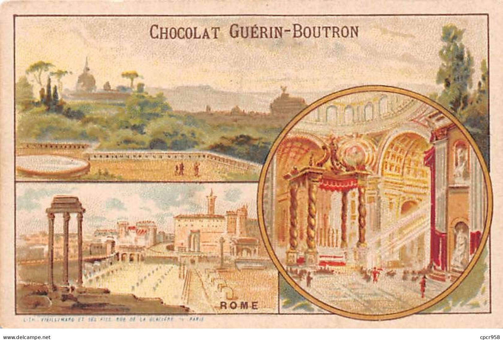 Chromos -COR12257 - Chocolat Guérin-Boutron - Rome - 7x10cm Env. - Guerin Boutron