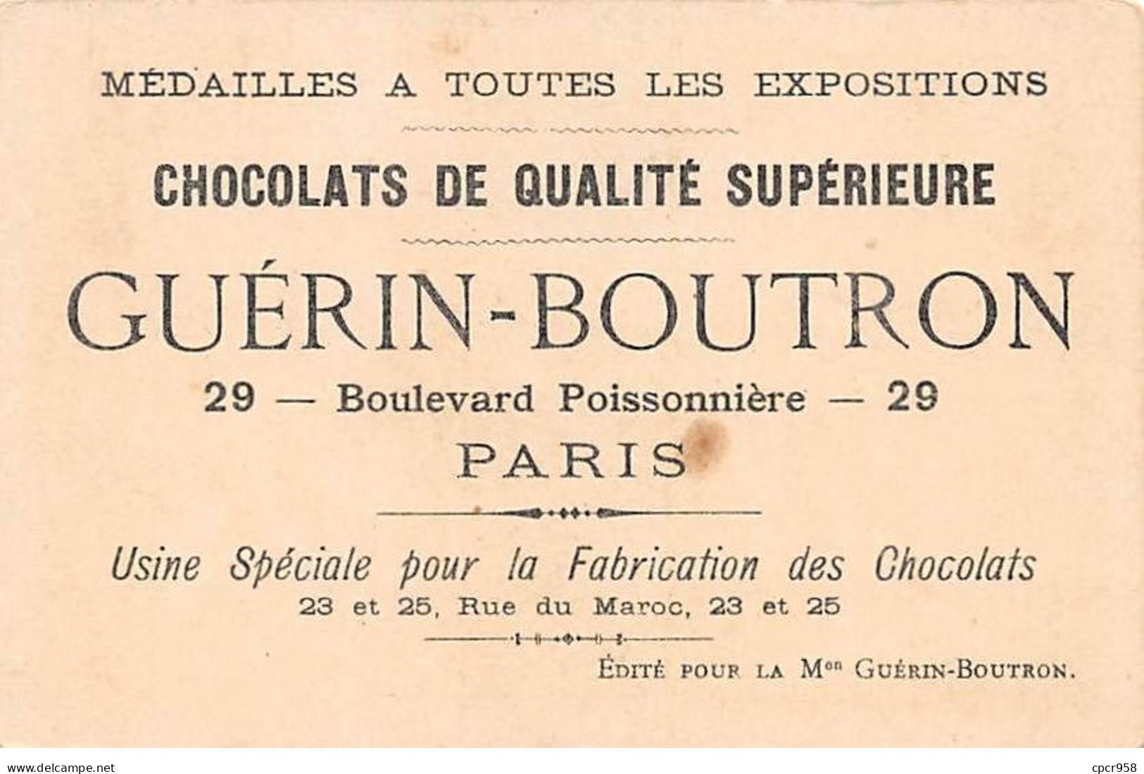 Chromos -COR12257 - Chocolat Guérin-Boutron - Rome - 7x10cm Env. - Guerin Boutron