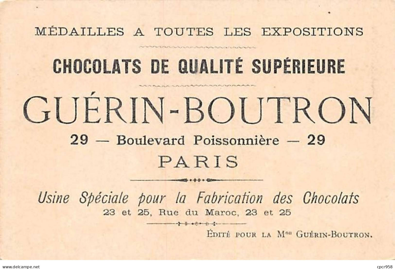Chromos -COR12256 - Chocolat Guérin-Boutron - Rialto - Maisons- Gondole - Hommes - Femmes - 7x10cm Env. - Guérin-Boutron