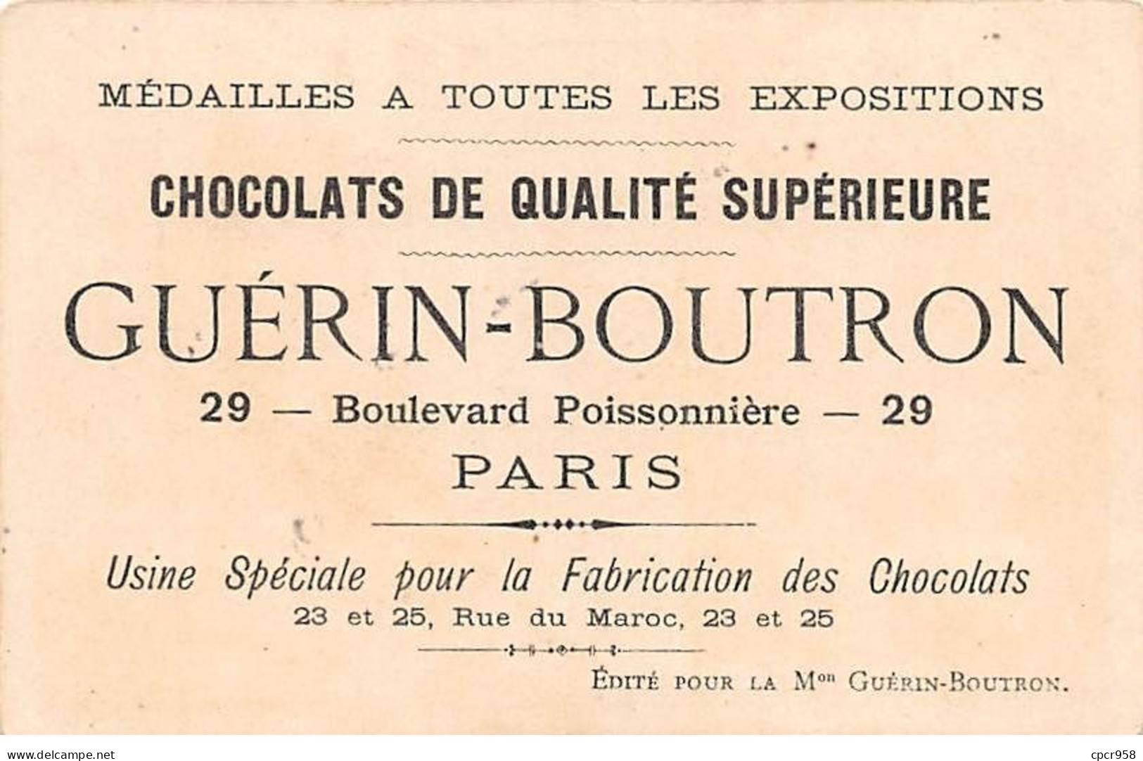 Chromos -COR12253 - Chocolat Guérin-Boutron - La Suisse - Homme - Montagne - Maison - 7x10cm Env. - Guerin Boutron