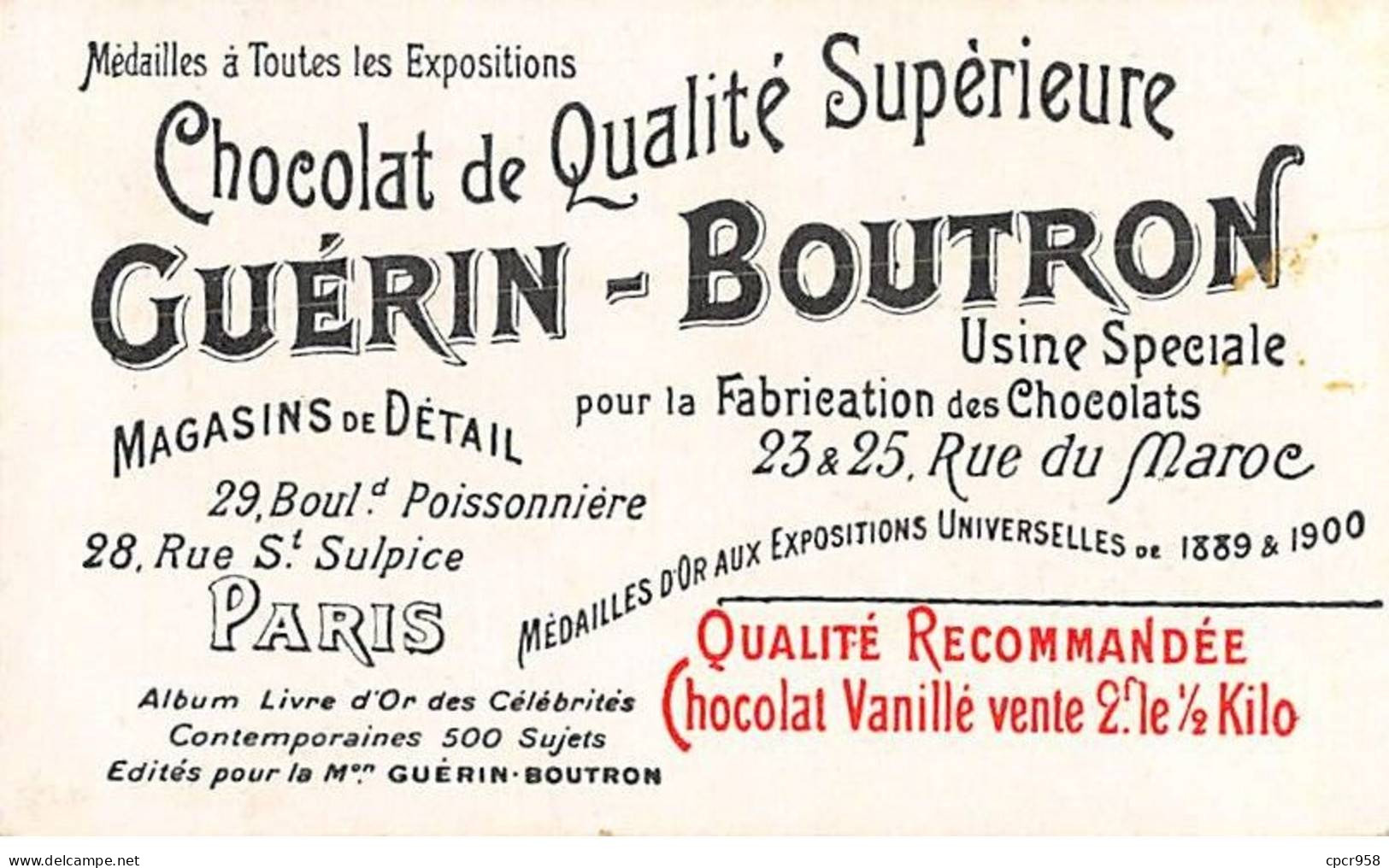 Chromos -COR10285 - Chocolat Guérin-Boutron- Princesse Graëtz - Ex-archiduchesse Valérie D'Autriche- 7x10 Cm Environ - Guerin Boutron