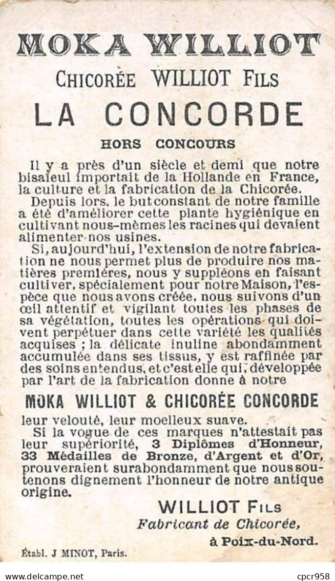 Chromos -COR12179 - Chicorée Williot - Femme - Homme - 6x10cm Env. - Tee & Kaffee