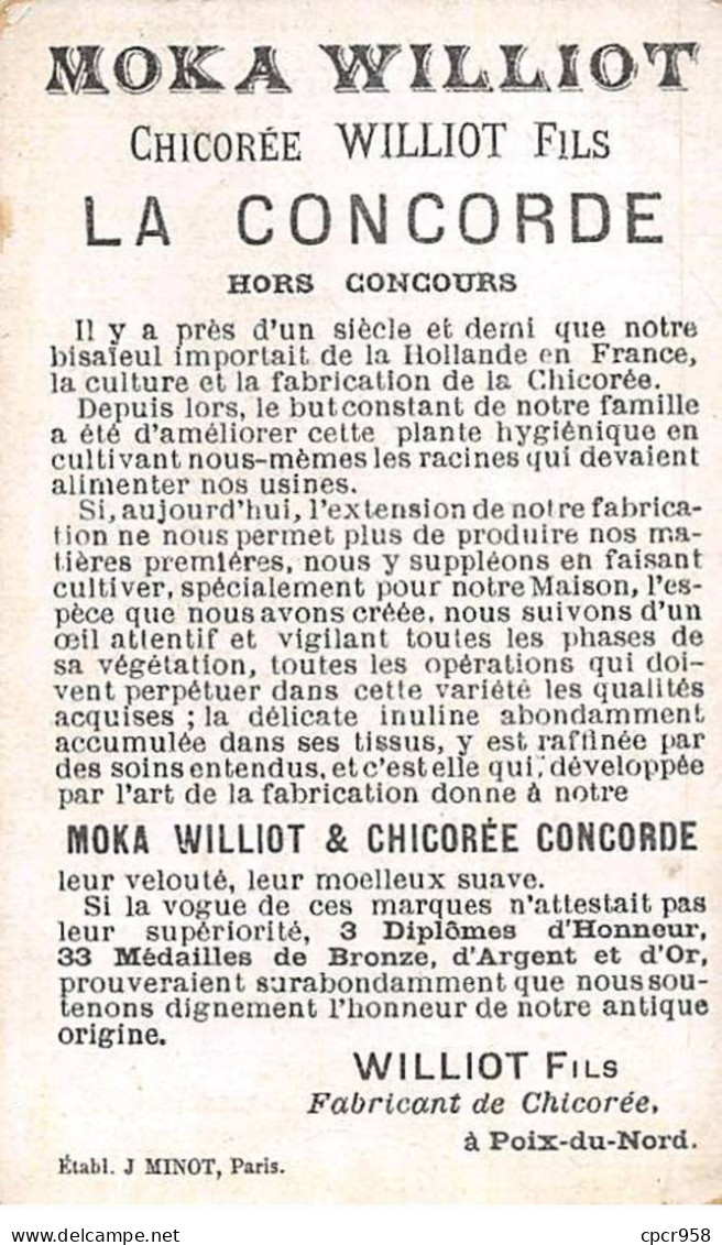 Chromos -COR12160 - Chicorée Williot - Marmiton - Cuisines - Louis XI - 6x10cm Env. - Thé & Café