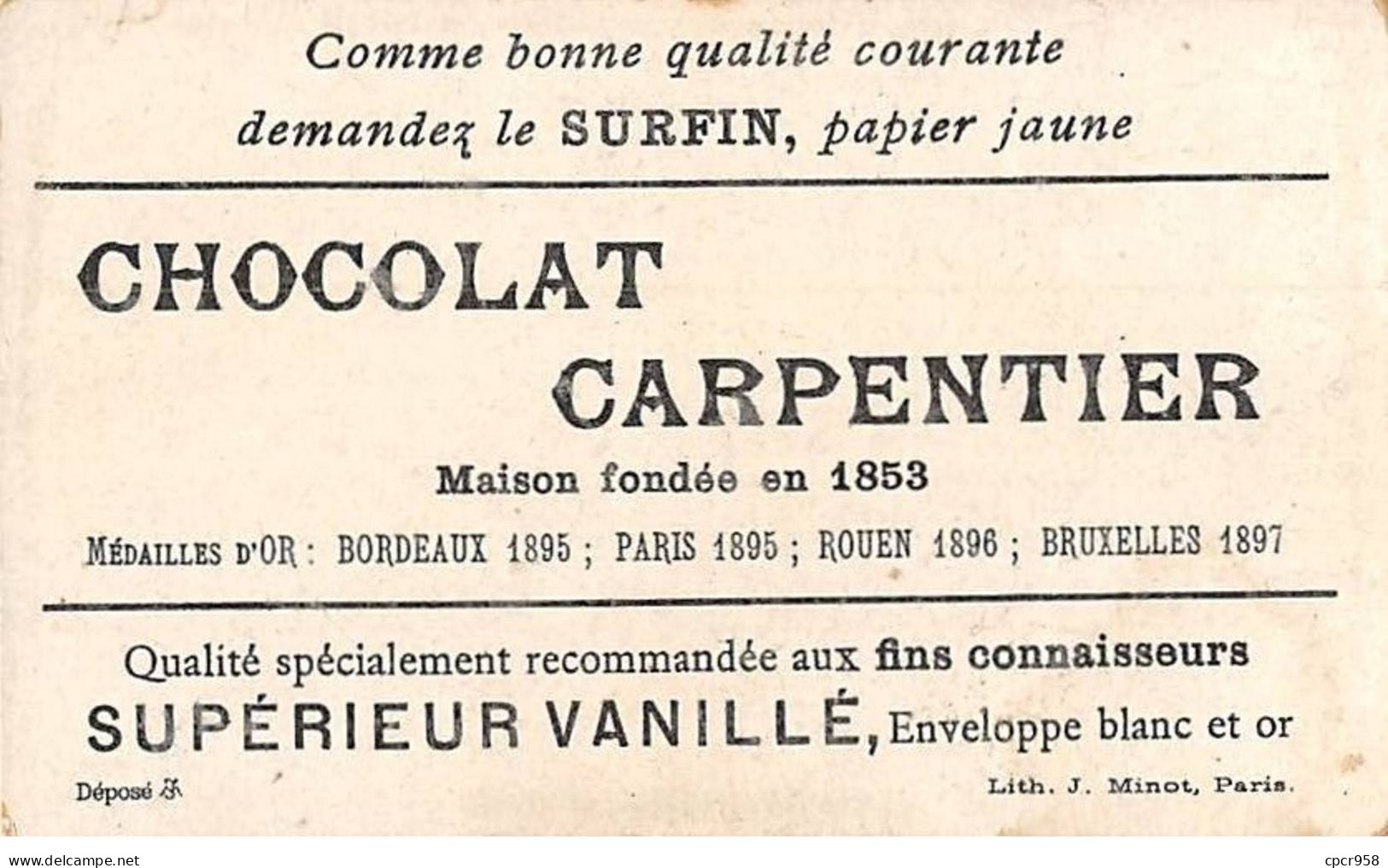 Chromos - COR10120 - Chocolat Carpentier - Thé Royal - Enfant Parlant à L'ami De Son Père -  6x10 Cm Environ - Altri & Non Classificati