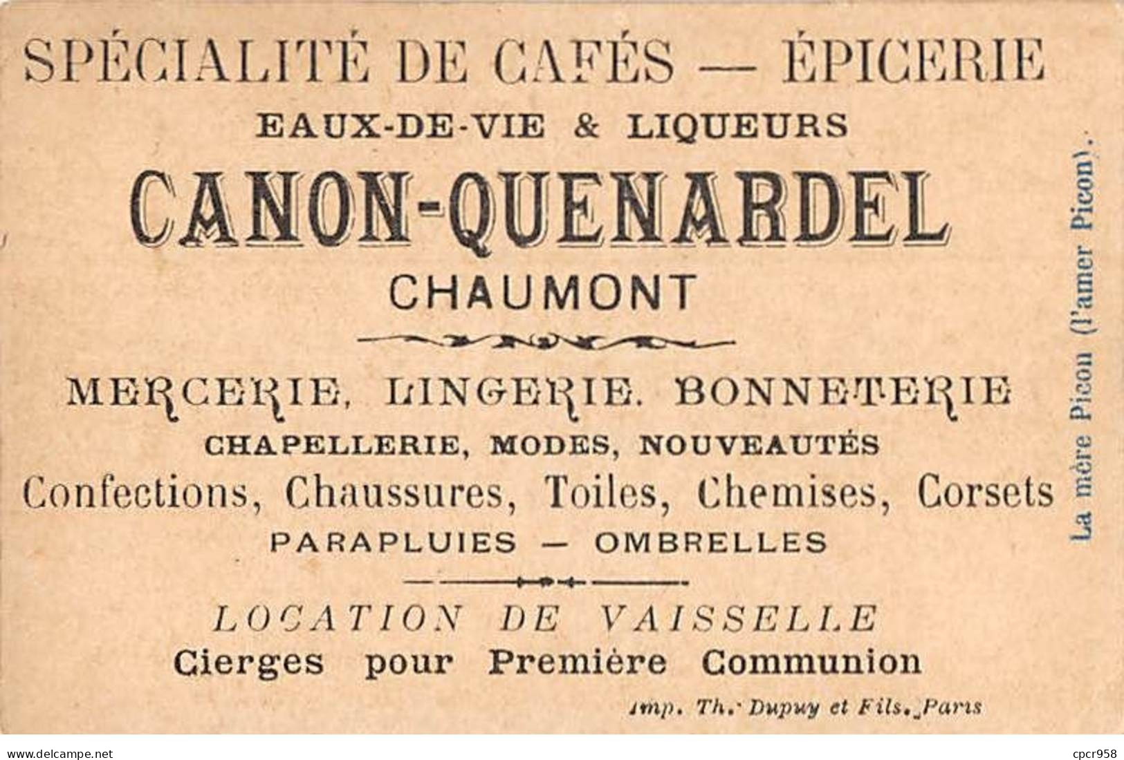 Chromos - COR10088 - Eaux-de-vie & Liqueurs -Chaumont- Jeunes Garçons Au Café - 6x10 Cm Environ - Tea & Coffee Manufacturers