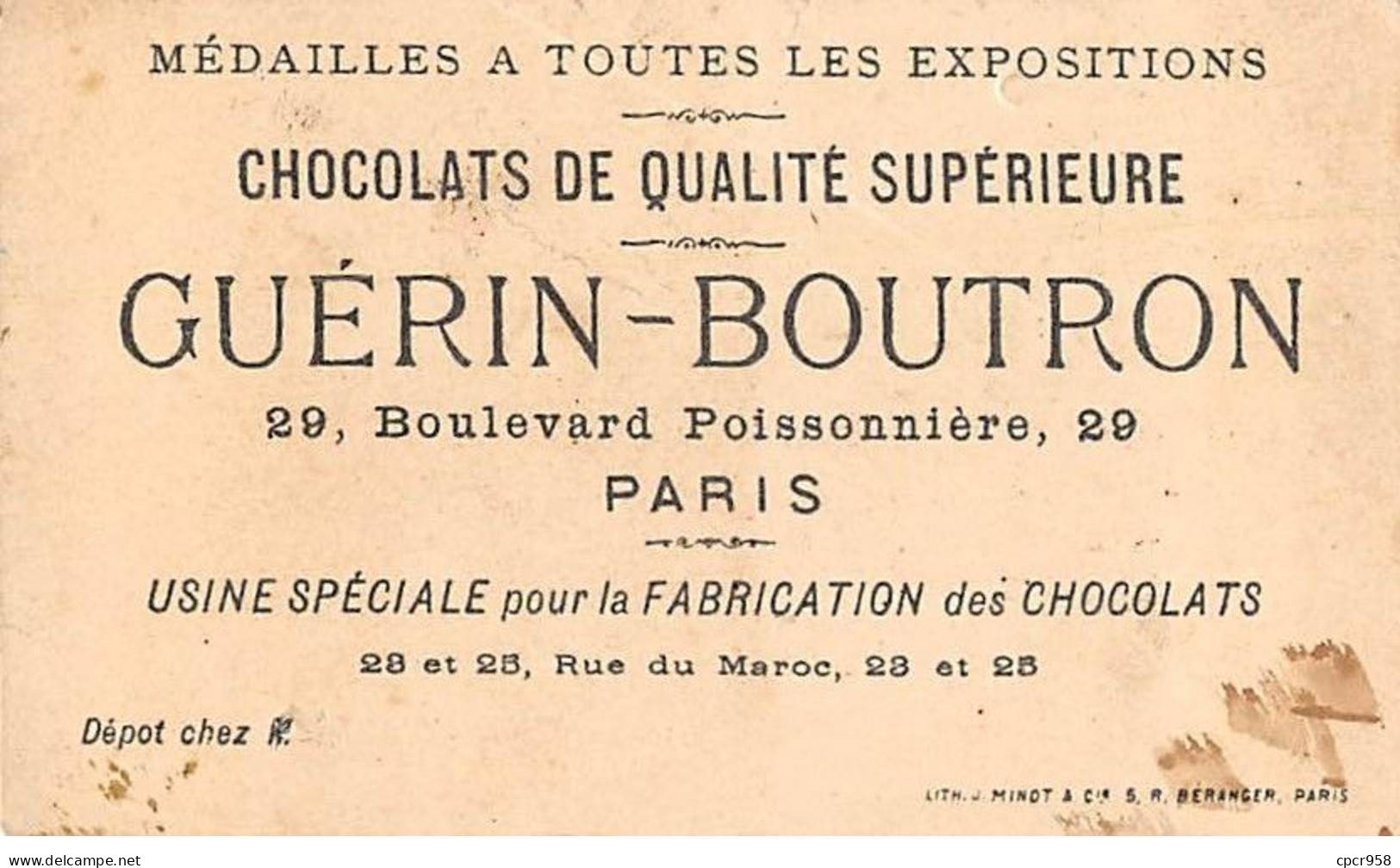 Chromos -COR12197 - Chocolat Guérin-Boutron - Chasseurs - Plantes - 6x10cm Env. - Guérin-Boutron