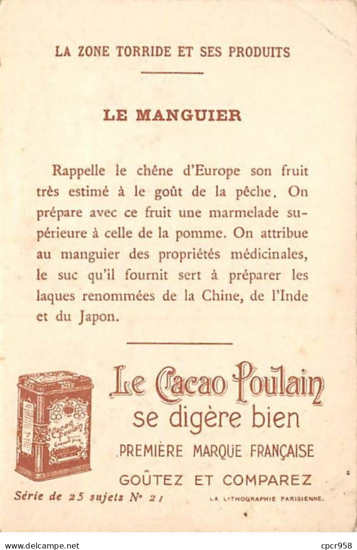 Chromos - COR10218 - Chocolat Poulain Orange - La Zone Torride Et Ses Produits : Le Manguier - 7x10 Cm Environ - Poulain