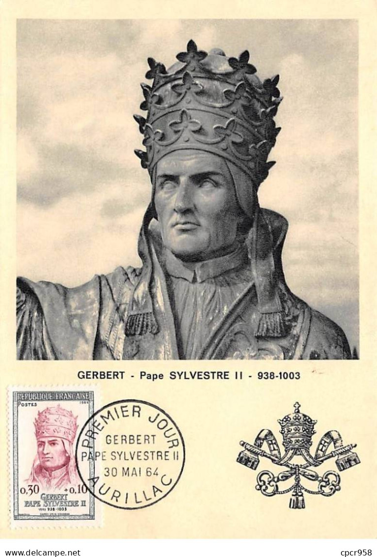 FRANCE.Carte Maximum.AM13923.30/05/1964.Cachet Aurillac.Gerbert.Pape Sylvestre II (938-1003) - 1960-1969