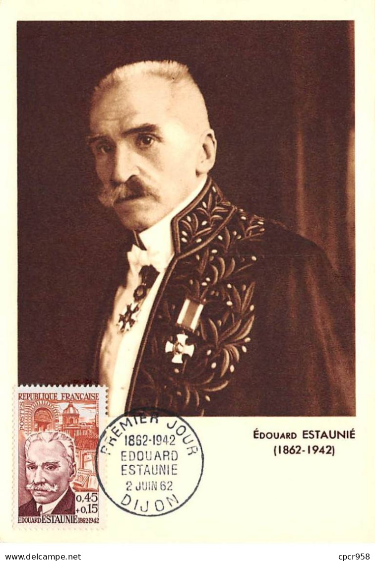 FRANCE.Carte Maximum.AM13903.02/06/1962.Cachet Dijon.Edouard Estaunié (1862-1942) - 1960-1969