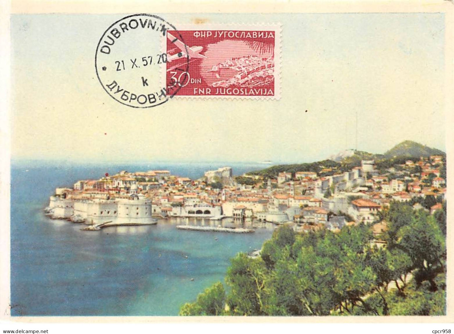 CROATIE.Carte Maximum.AM14122.1957.Cachet Dubrovnik.Vue Général - Kroatien
