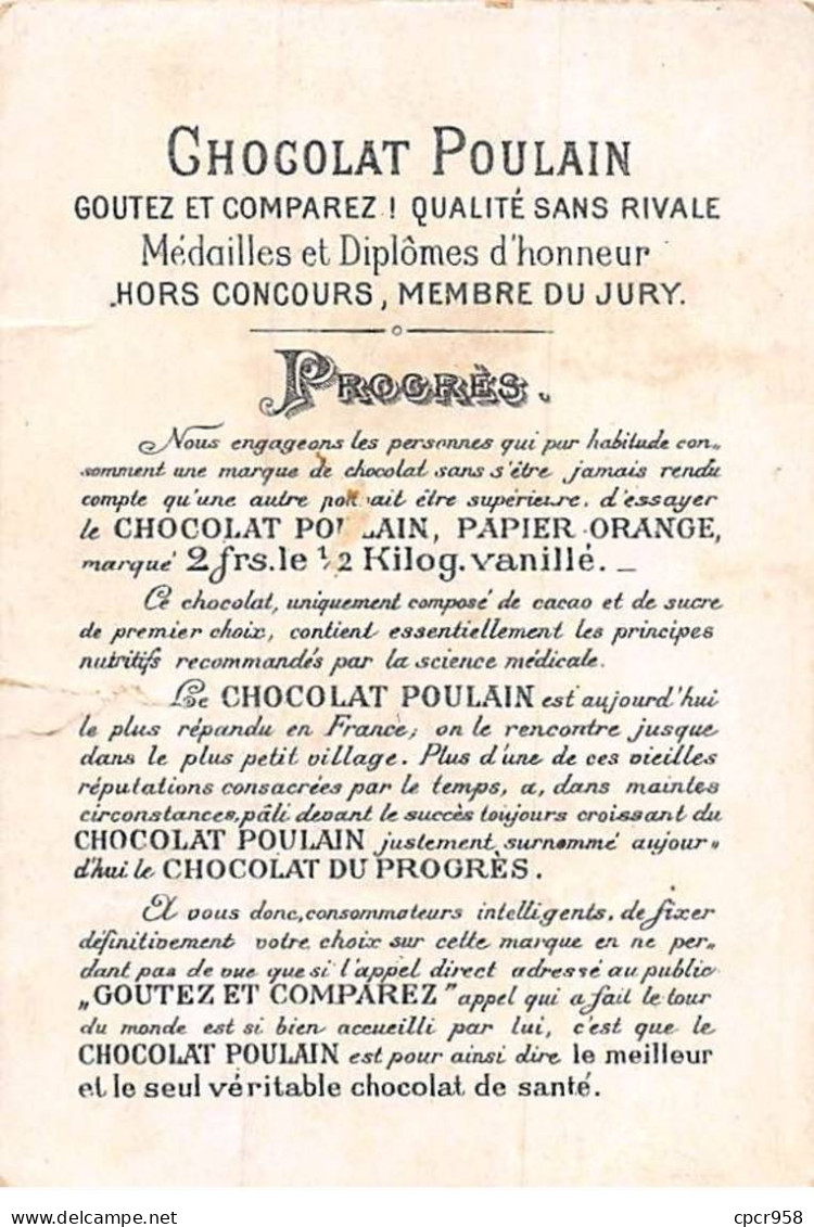 Chromos - COR15019 - Chocolat Poulain - Oiseaux - Arbres - Eglise - 11x7 Cm Environ - Poulain