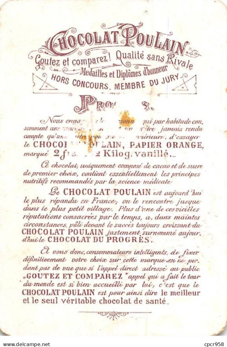 Chromos - COR15018 - Chocolat Poulain - Fleurs - Maison - 11x7 Cm Environ - Poulain