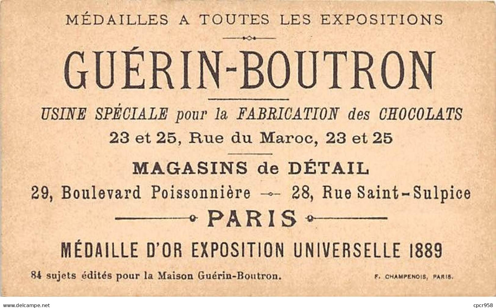 Chromos -COR10607 - Chocolat Guérin-Boutron- Chasses Et Pêches-Coq De Bruyère- Chasseur - 6x10 Cm Env. - Guérin-Boutron