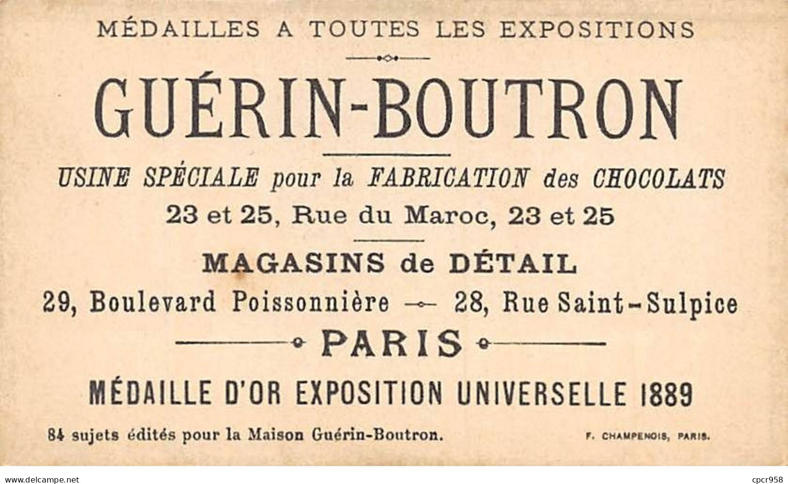 Chromos -COR10593 - Chocolat Guérin-Boutron- Chasses Et Pêches-Elan -Chasseurs  - 6x10 Cm Env. - Guérin-Boutron