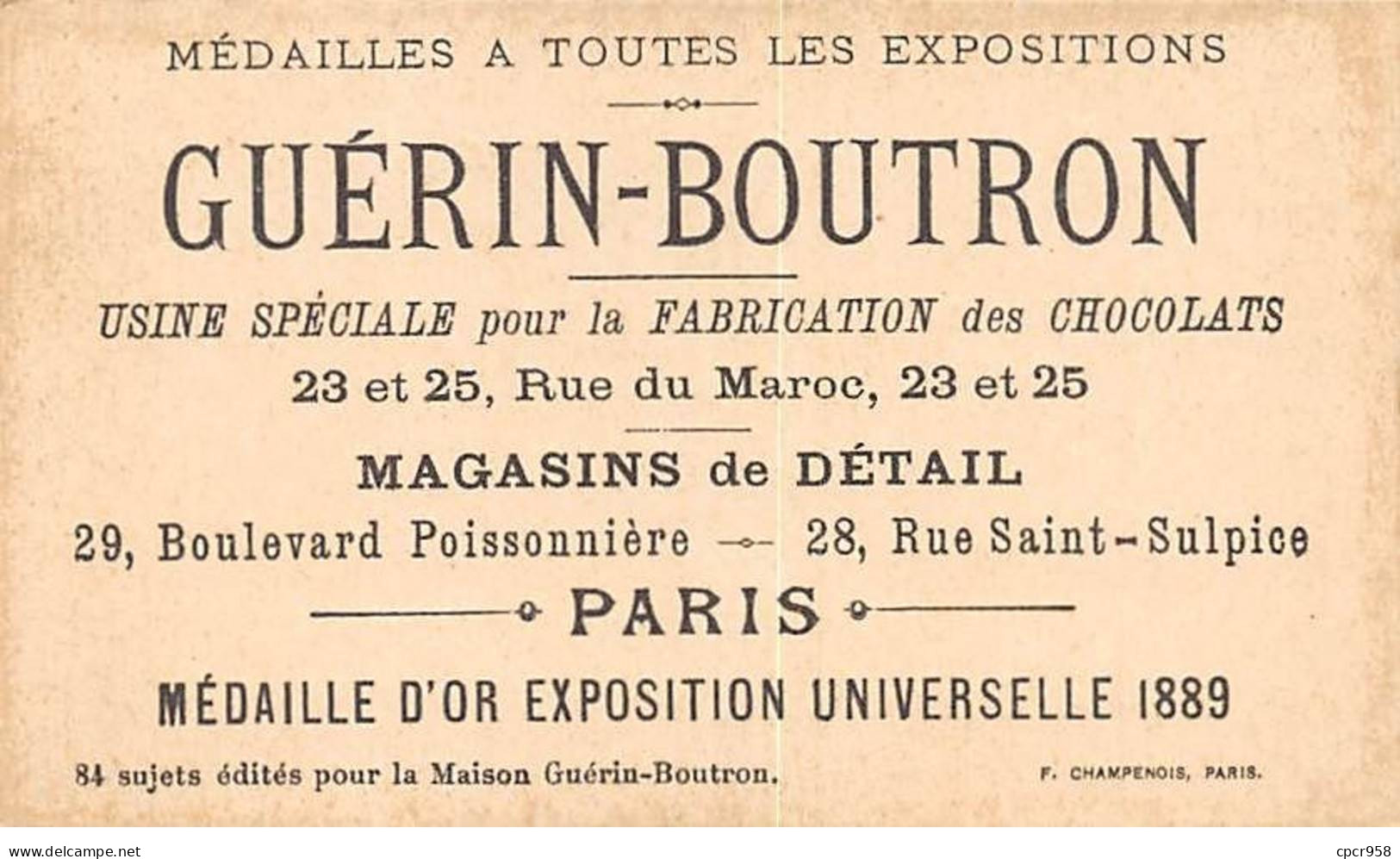 Chromos -COR10578 - Chocolat Guérin-Boutron- Chasses Et Pêches-Ours Blanc- Chasseurs  - 6x10 Cm Env. - Guérin-Boutron