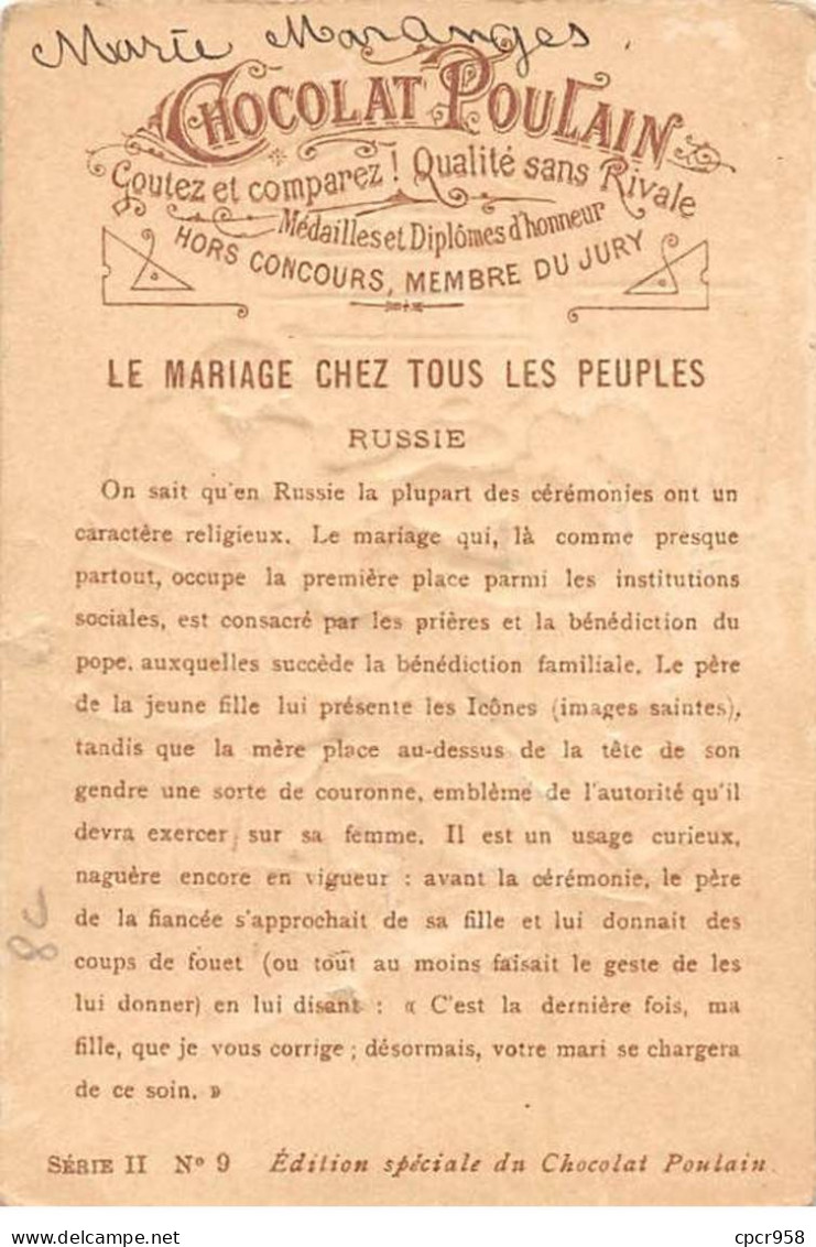 Chromos -COR12538 - Chocolat Poulain - Russie - Bénédiction Familiale - Hommes - Femmes - 10x7cm Env. - Poulain