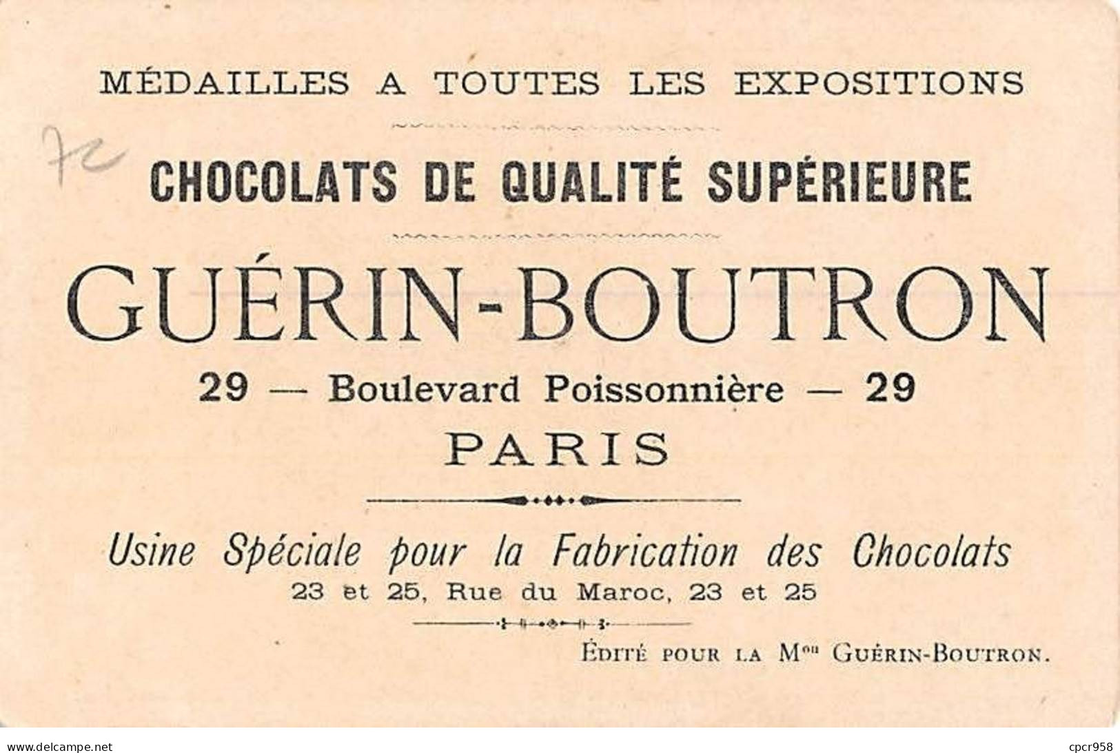 Chromos -COR12534 - Chocolat Guérin-Boutron - Bach-Nim - Bateau - Hommes - Maisons - 10x7cm Env. - Guerin Boutron