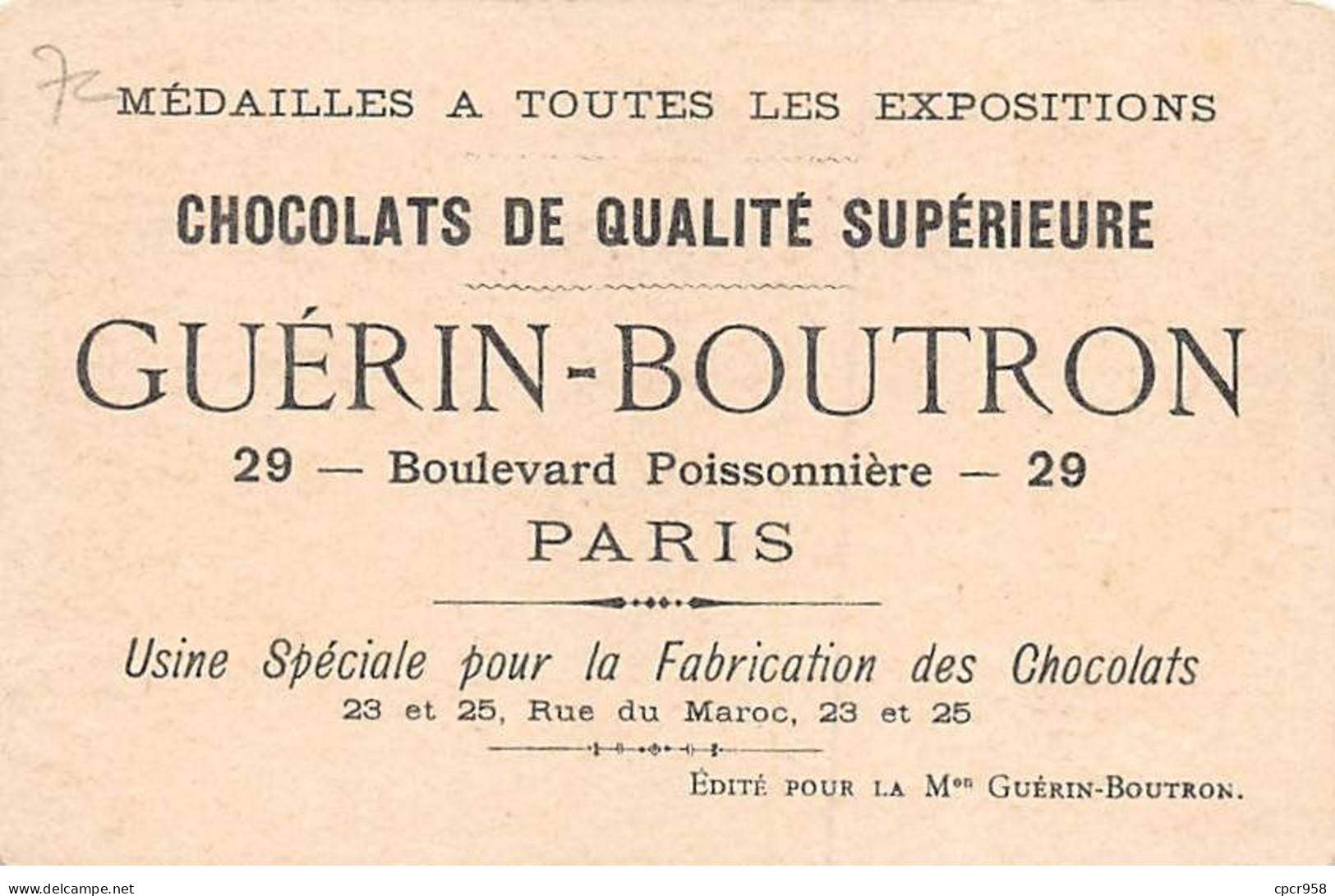 Chromos -COR12512 - Chocolat Guérin-Boutron - Saïgon - Hommes - Femmes - Maisons - Arbre - 10x7cm Env. - Guérin-Boutron