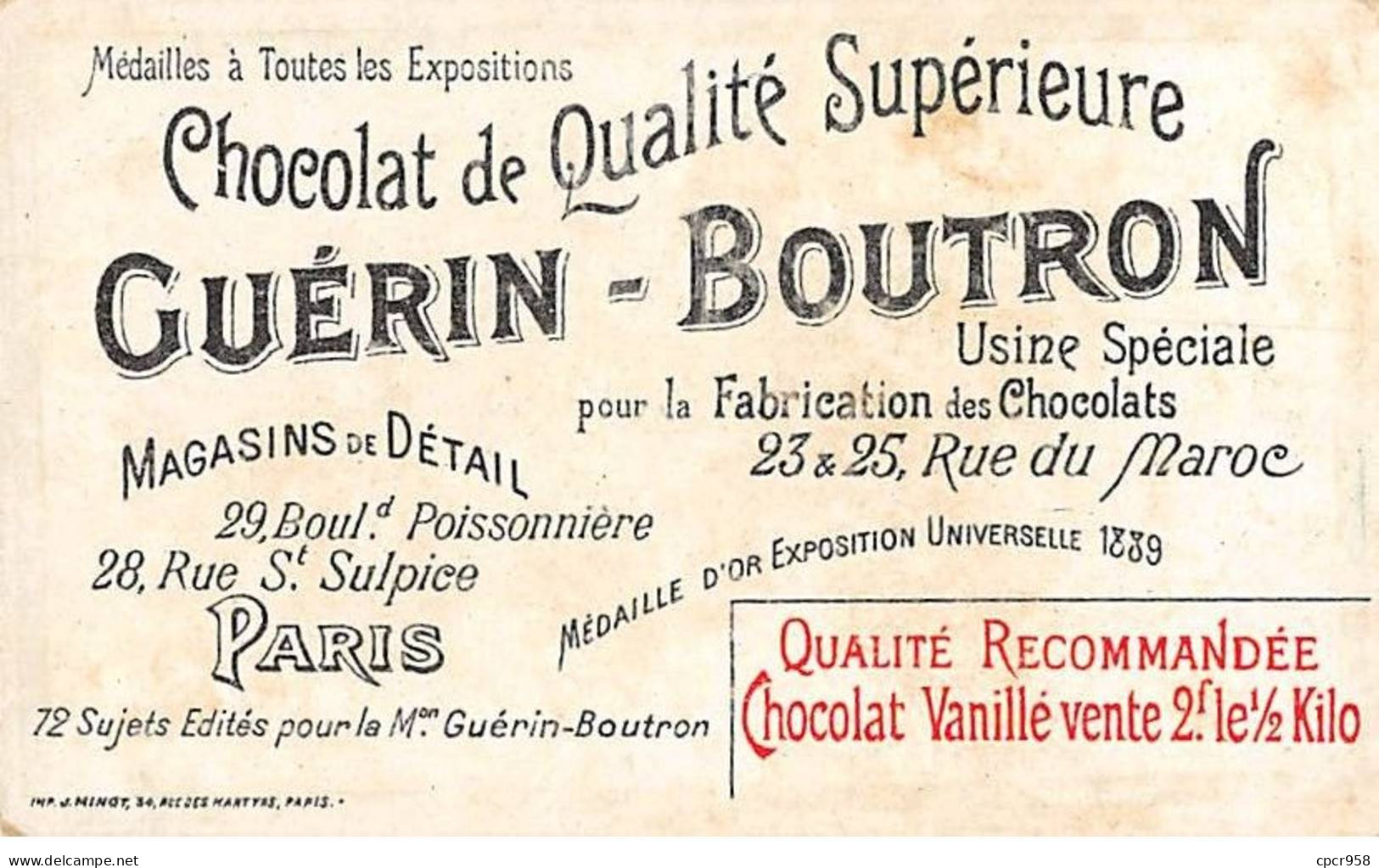 Chromos -COR10538 - Chocolat Guérin-Boutron- Général Augereau - 99e Demi-Brigade- Arcole - 6x10 Cm Env. - Guerin Boutron