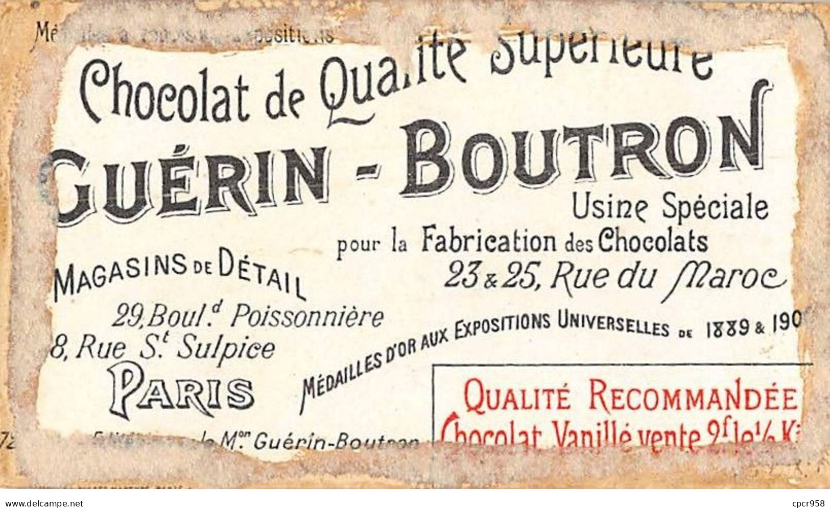 Chromos -COR10541 - Chocolat Guérin-Boutron- Mots Historiques- Pierre L'Ermite- Croisades- En L'état - 6x10 Cm Env. - Guérin-Boutron
