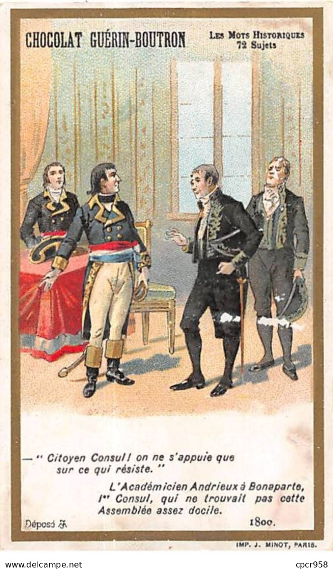 Chromos -COR10534 - Chocolat Guérin-Boutron- Andrieux- Bonaparte- Assemblée - 6x10 Cm Env. - Guérin-Boutron