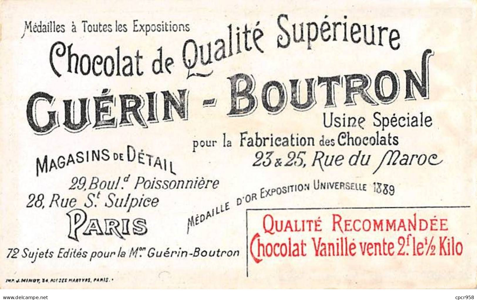 Chromos -COR10532 - Chocolat Guérin-Boutron- Empereur- Grenadier- Austerlitz - Soldats - 6x10 Cm Env. - Guerin Boutron