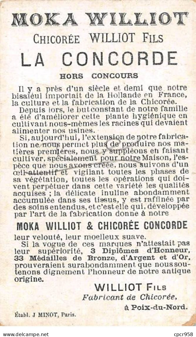 Chromos -COR10523 - Chicorée Moka Williot - Louis XVI- Grenadier- Armée  - 6x10 Cm Env. - Té & Café