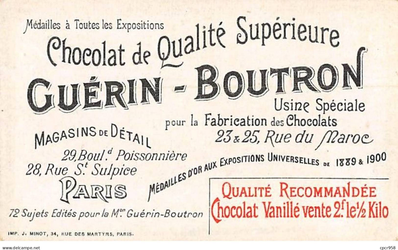 Chromos -COR10507 -Chocolat Guérin-Boutron-Le Théâtre à Travers Les âges-Faure- Marseillaise - Acteurs - 6x10 Cm  - Guerin Boutron
