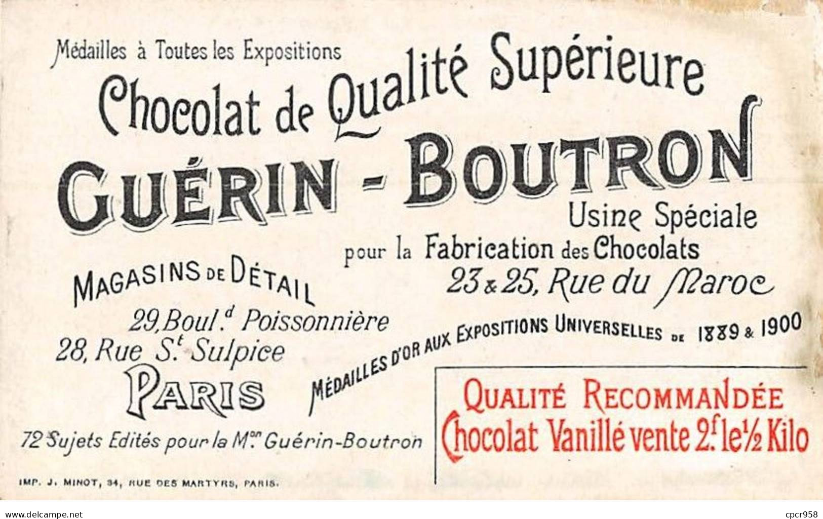 Chromos -COR10496 -Chocolat Guérin-Boutron-Le Théâtre à Travers Les âges-Second Empire-Féerie - Acteurs- 6x10 Cm  - Guerin Boutron