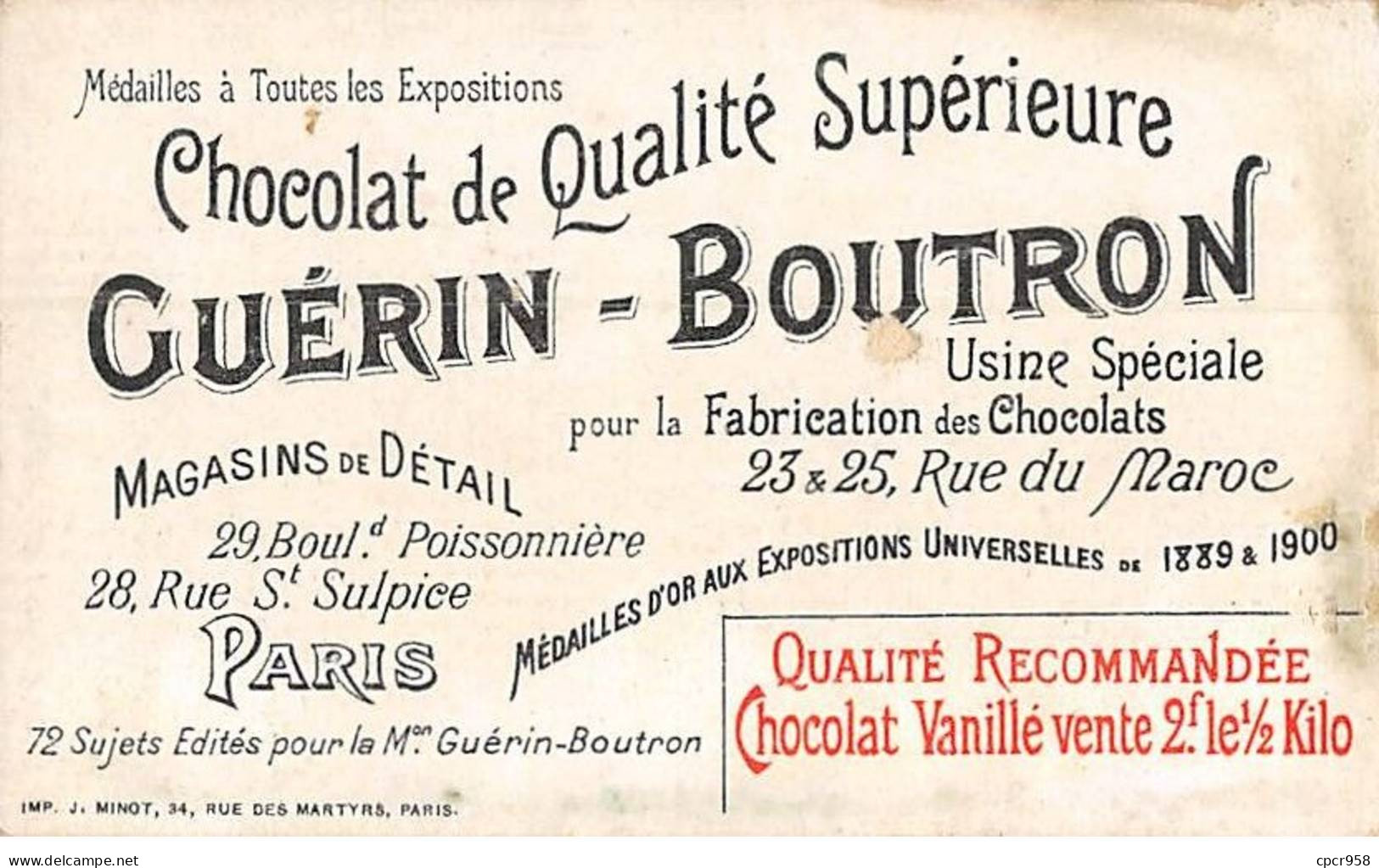 Chromos -COR10497 -Chocolat Guérin-Boutron-Le Théâtre à Travers Les âges-Tabarin- Acteurs - Pont-Neuf - 6x10 Cm Environ - Guérin-Boutron