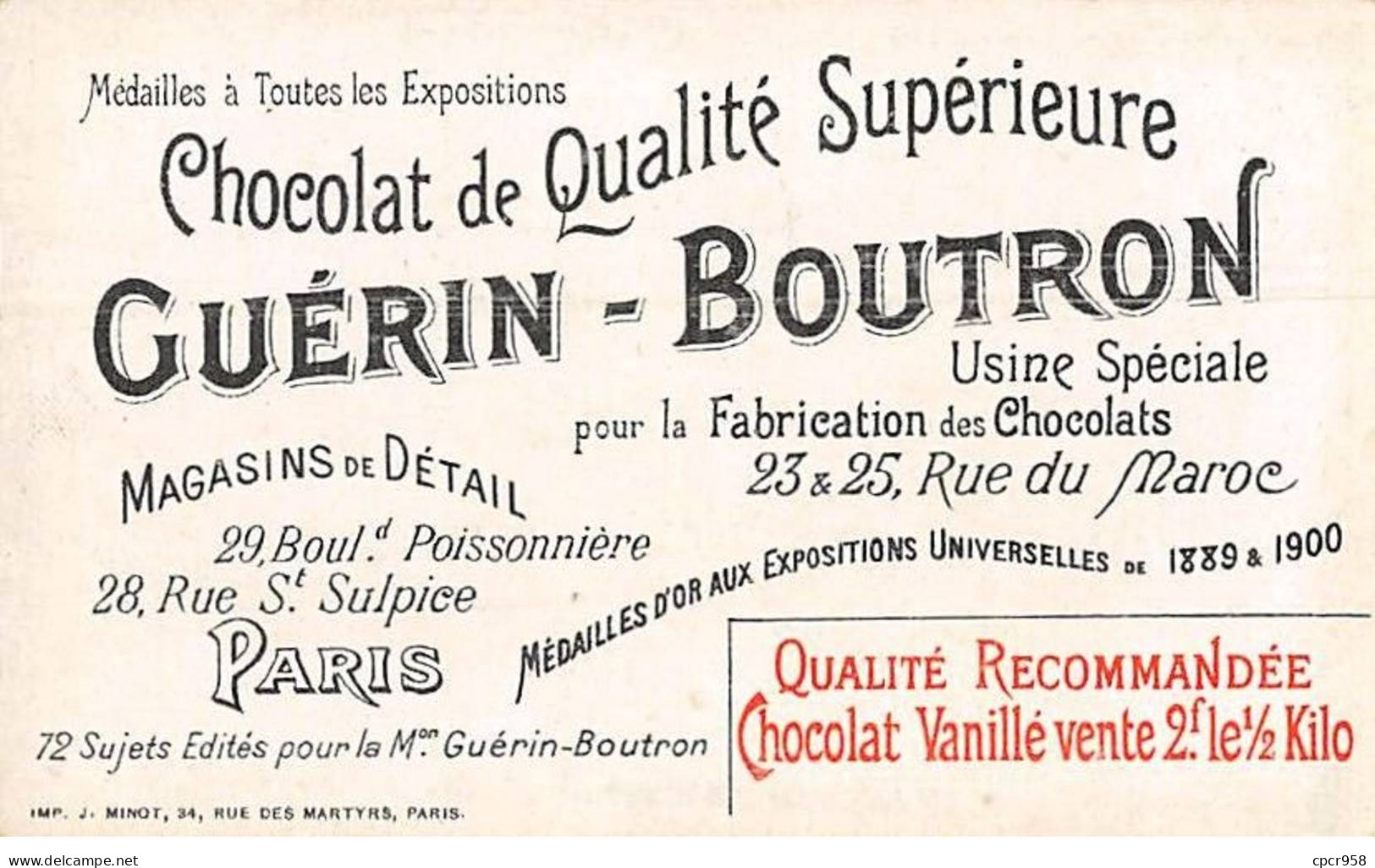 Chromos -COR10494 -Chocolat Guérin-Boutron-Le Théâtre à Travers Les âges- Louis XIV- Acteurs - 6x10 Cm Environ - Guérin-Boutron