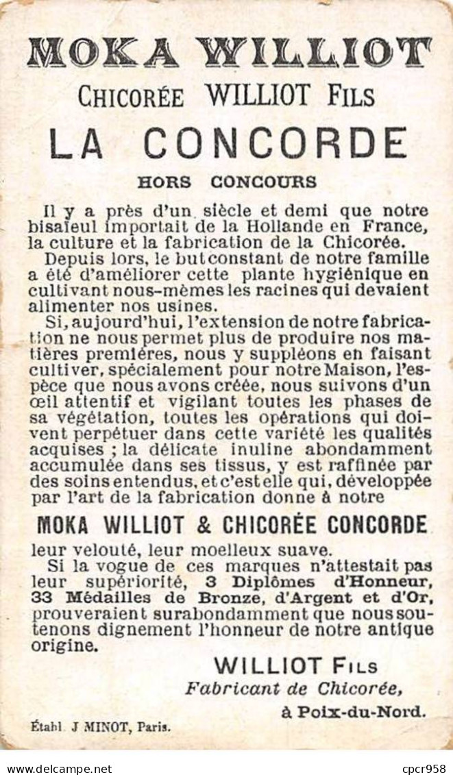 Chromos -COR10487 - Chicorée Moka Williot - Officier Anglais- Général Cambronne - Waterloo - 6x10 Cm Environ - Té & Café