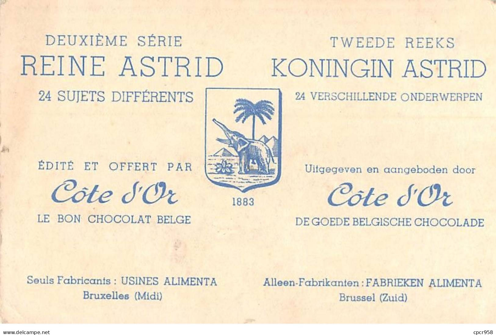 Chromos -COR12460 - Chocolat Côte D'Or - Reine Astrid - Roi Léopold III - Cathédrale St Rombaut - 8x12cm Env. - Côte D'Or