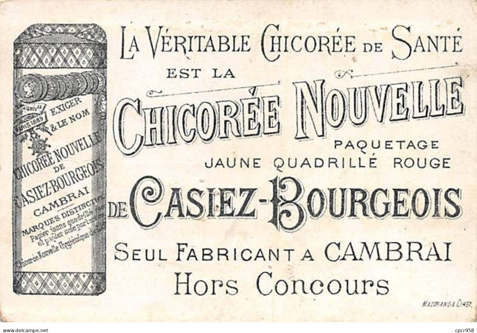 Chromos -COR10468- Chicorée Nouvelle Casiez-Bourgeois - Homme - Chevaux - Espagne - 6x10 Cm Environ - Thee & Koffie