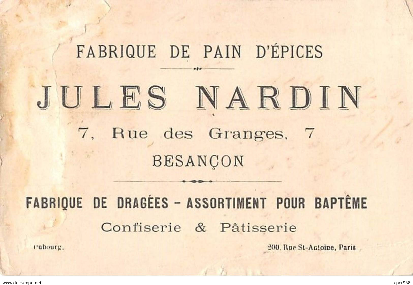 Chromos -COR12458 - Pain D'épice Nardin - Homme - Femme - Brouille - 8x12cm Env. - Other & Unclassified