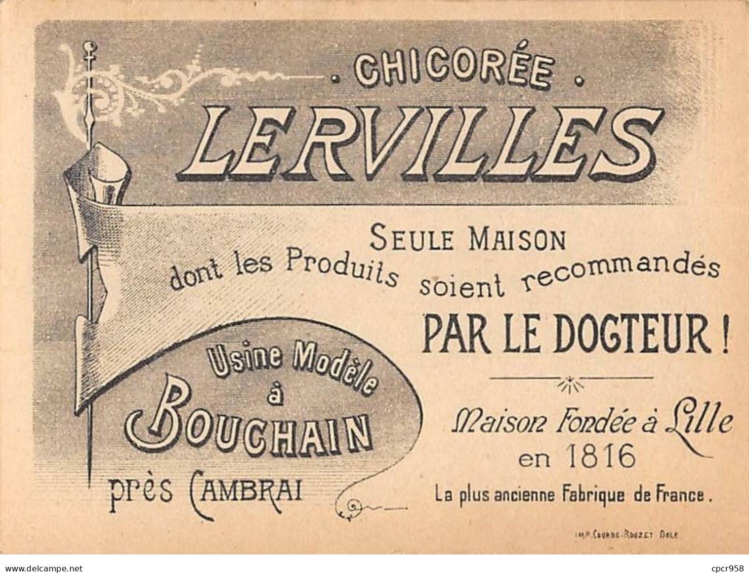 Chromos -COR12457 - Chicorée Lervilles - Hommes - Femme - Bateau - 8x11cm Env. - Tea & Coffee Manufacturers