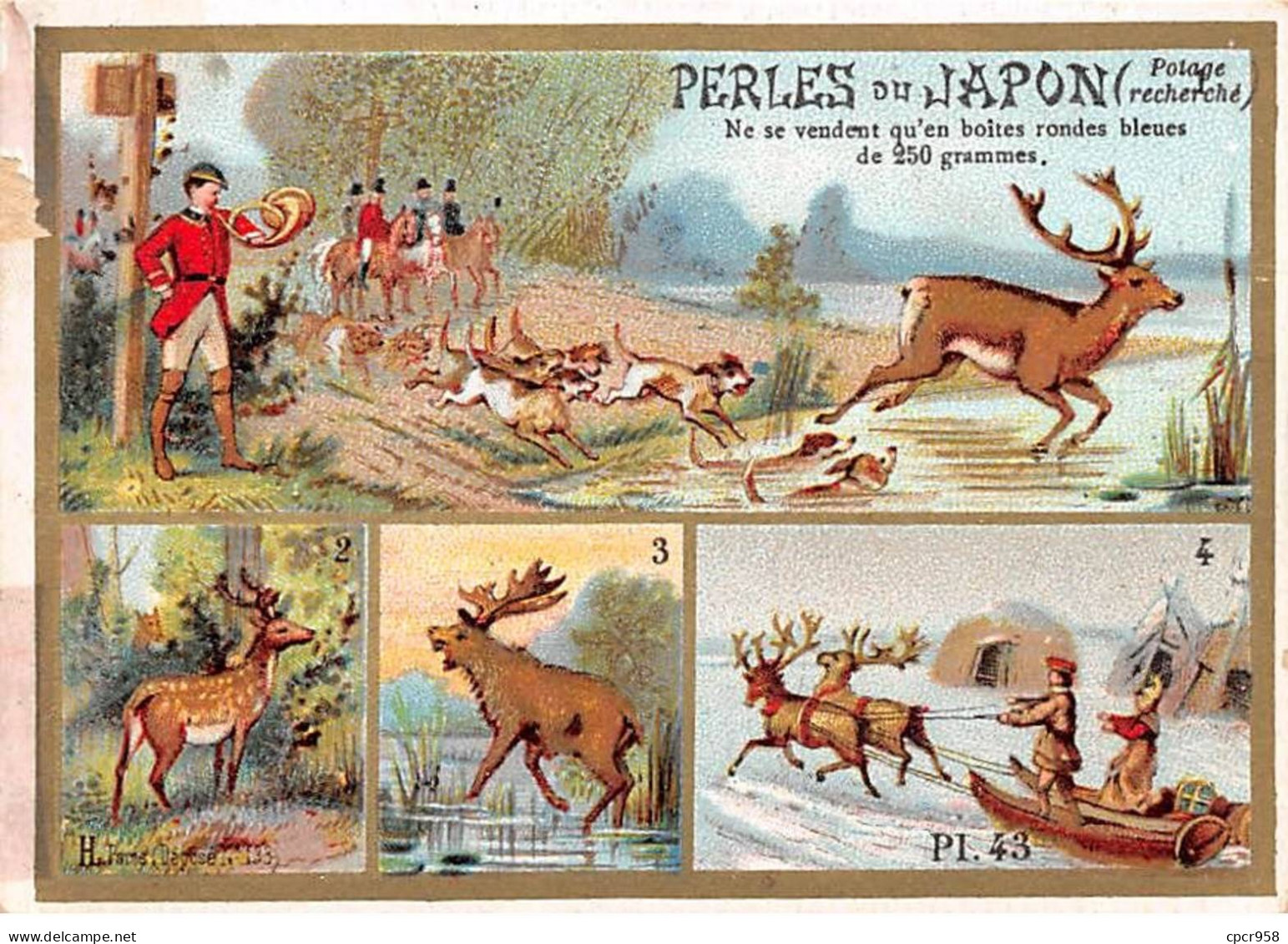 Chromos -COR12402 - Perles Du Japon - Les Ruminants- Cerf - Daim - Elan - Renne - 8x11cm Env. - Altri & Non Classificati