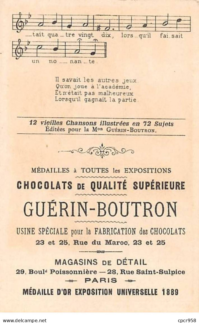 Chromos -COR10374- Chocolat Guérin-Boutron- Monsieur De La Palisse- 5e Et 6e Couplets -  7x10 Cm Environ - Guérin-Boutron