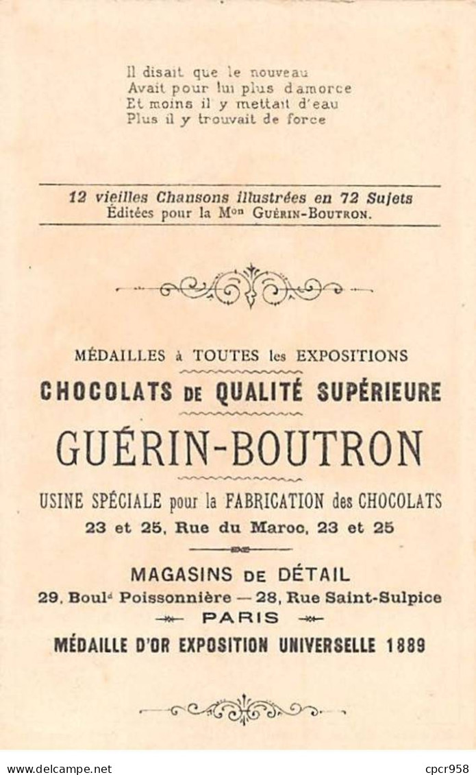 Chromos -COR10372- Chocolat Guérin-Boutron- Monsieur De La Palisse- 9e Et 10e Couplets -  7x10 Cm Environ - Guérin-Boutron