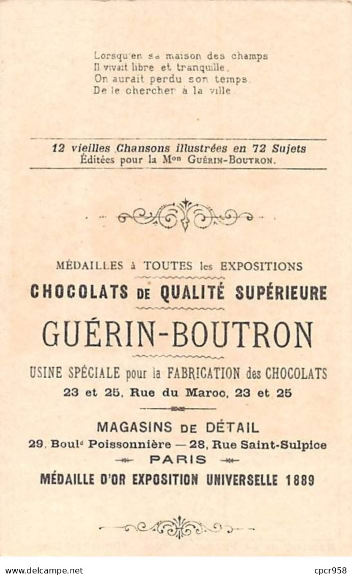 Chromos -COR10369- Chocolat Guérin-Boutron- Monsieur De La Palisse -  7x10 Cm Environ - Guérin-Boutron