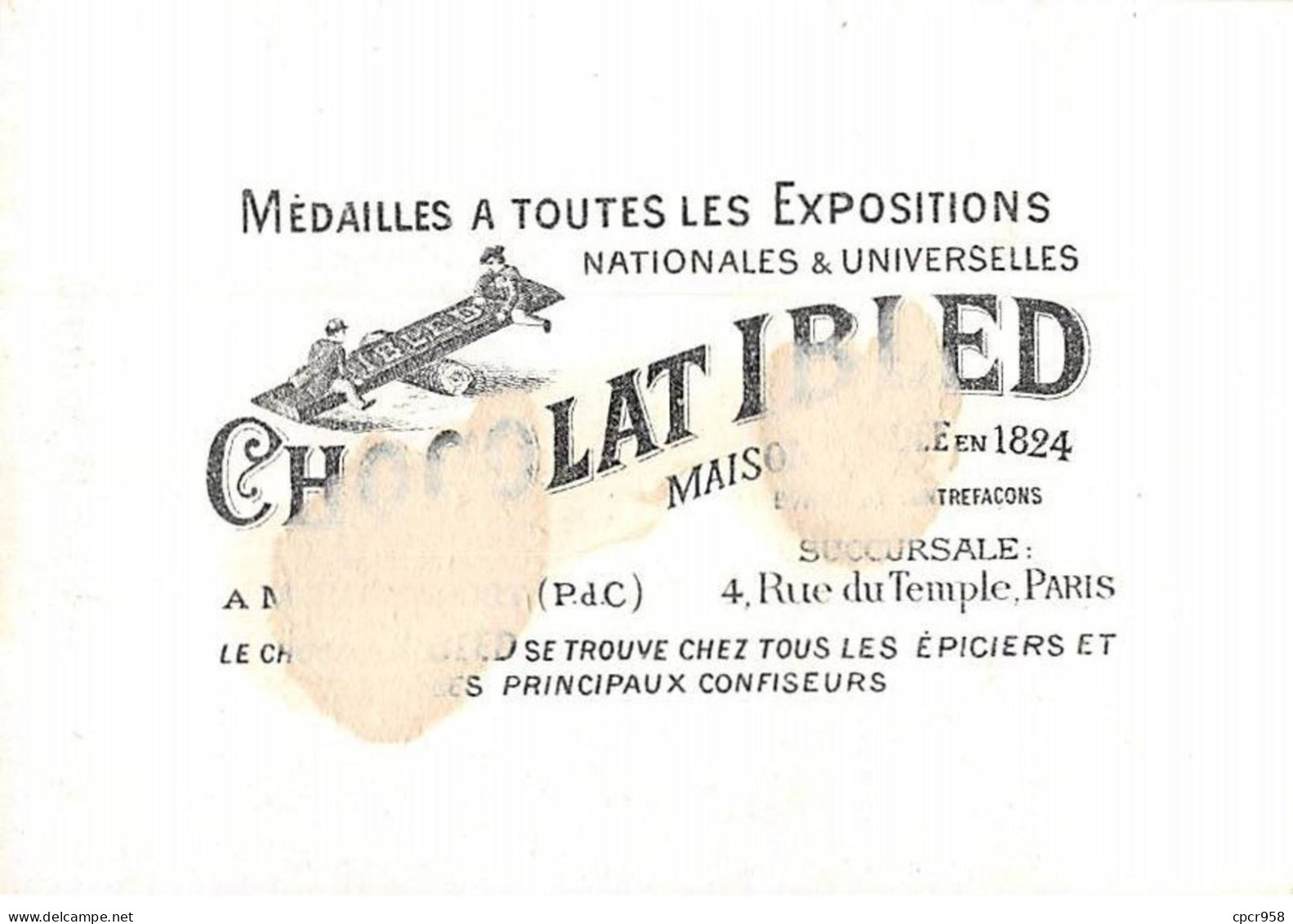 Chromos - COR14452 - Chocolat Ibled - Fille - Garçon - Fleurs - 11x7 Cm Environ - En L'état - Ibled