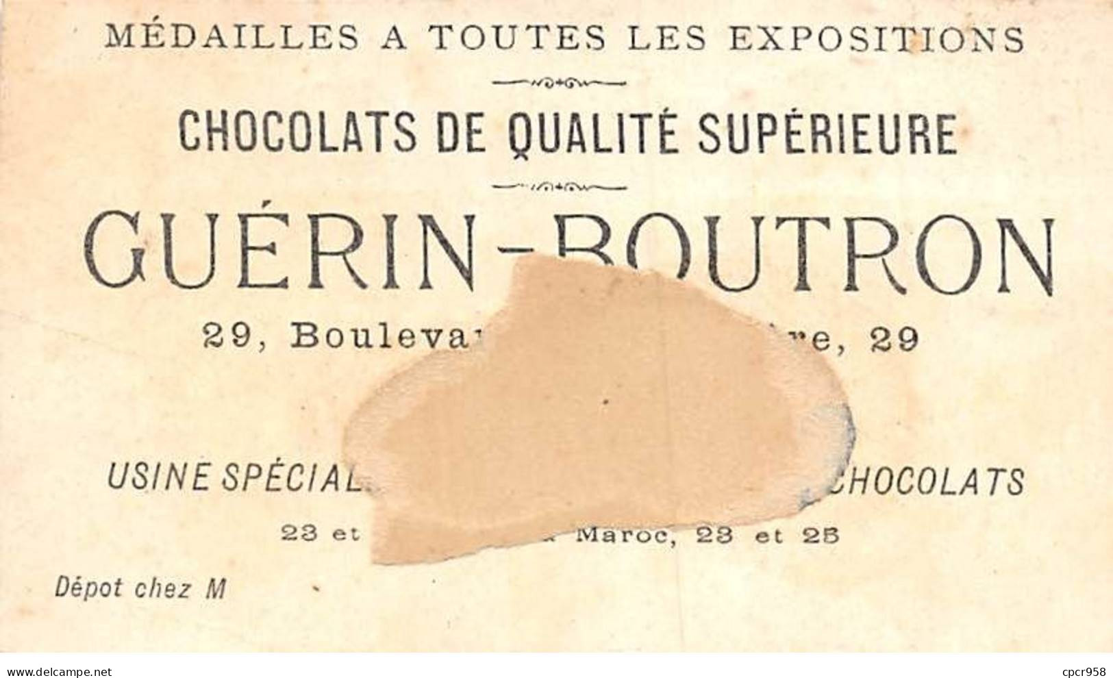 Chromos - COR13783 - Chocolat Guérin-Boutron - Hommes - Armée - Départ - Fond Or - 10x6 Cm Environ - En L'état - Guérin-Boutron