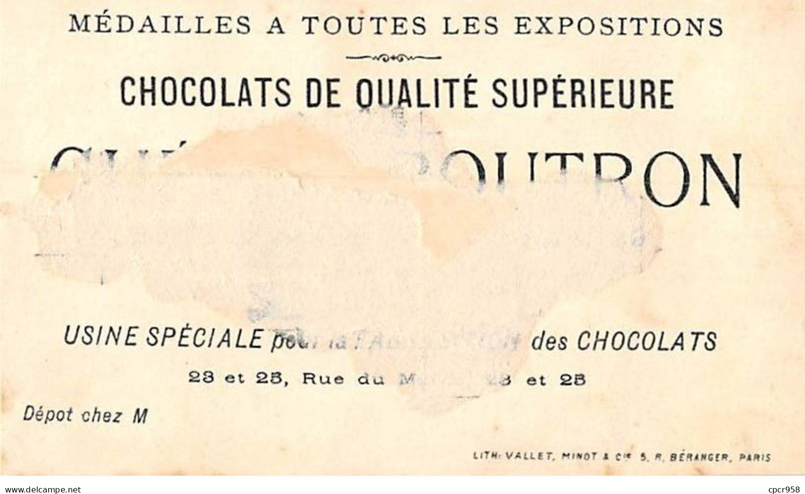 Chromos - COR13822 - Chocolat Guérin-Boutron - Femmes - Chien - Pâtisserie - Fond Or - 10x6 Cm Environ - En L'état - Guérin-Boutron