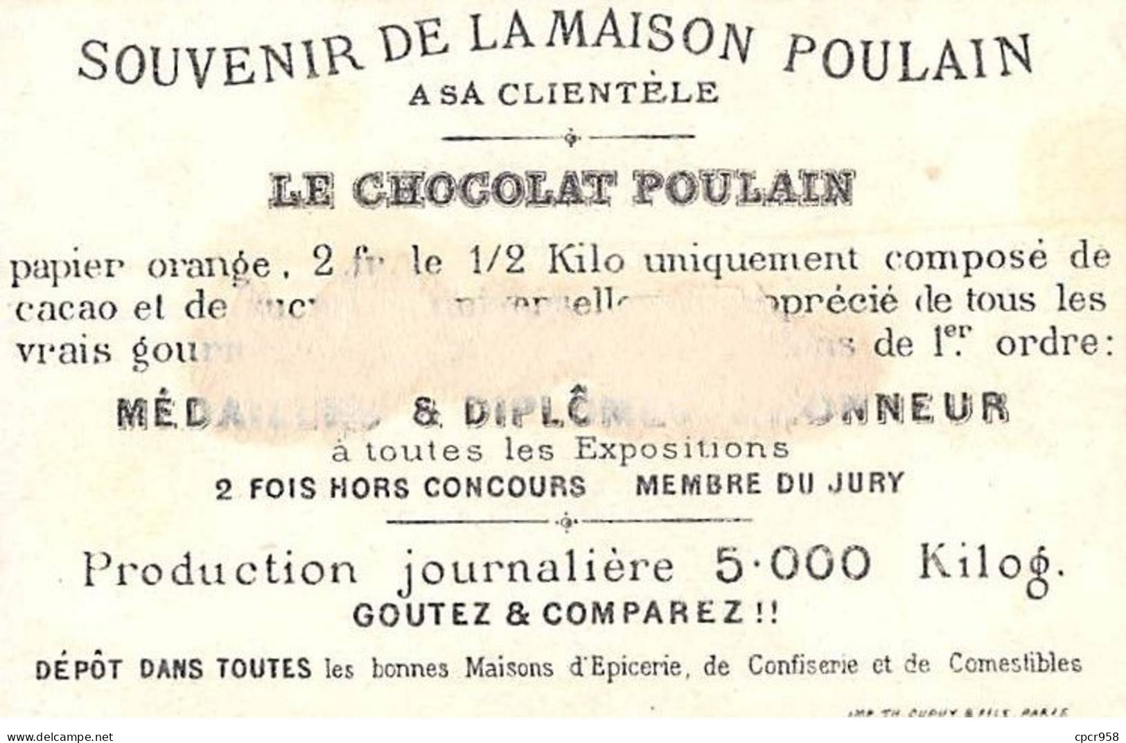 Chromos - COR13844 - Chocolat Poulain - Homme - Chasseur - Femme - Lapin - 9x6 Cm Environ - En L'état - Poulain