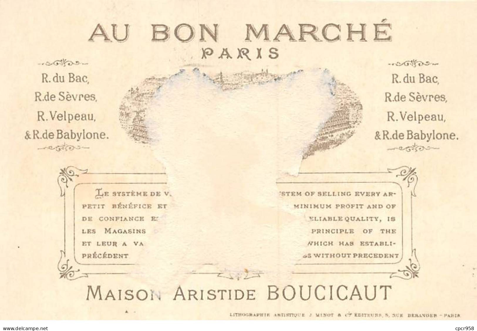 Chromos - COR14533 - Au Bon Marché - Hommes - Femmes - Chevaux - Jardin D'acclimatation - 11x7 Cm Environ - En L'état - Au Bon Marché