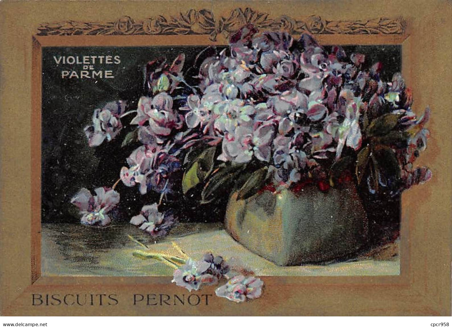 Chromos - COR14615 - Biscuits Pernot - Violettes De Parme - 12x8 Cm Environ - En L'état - Pernot